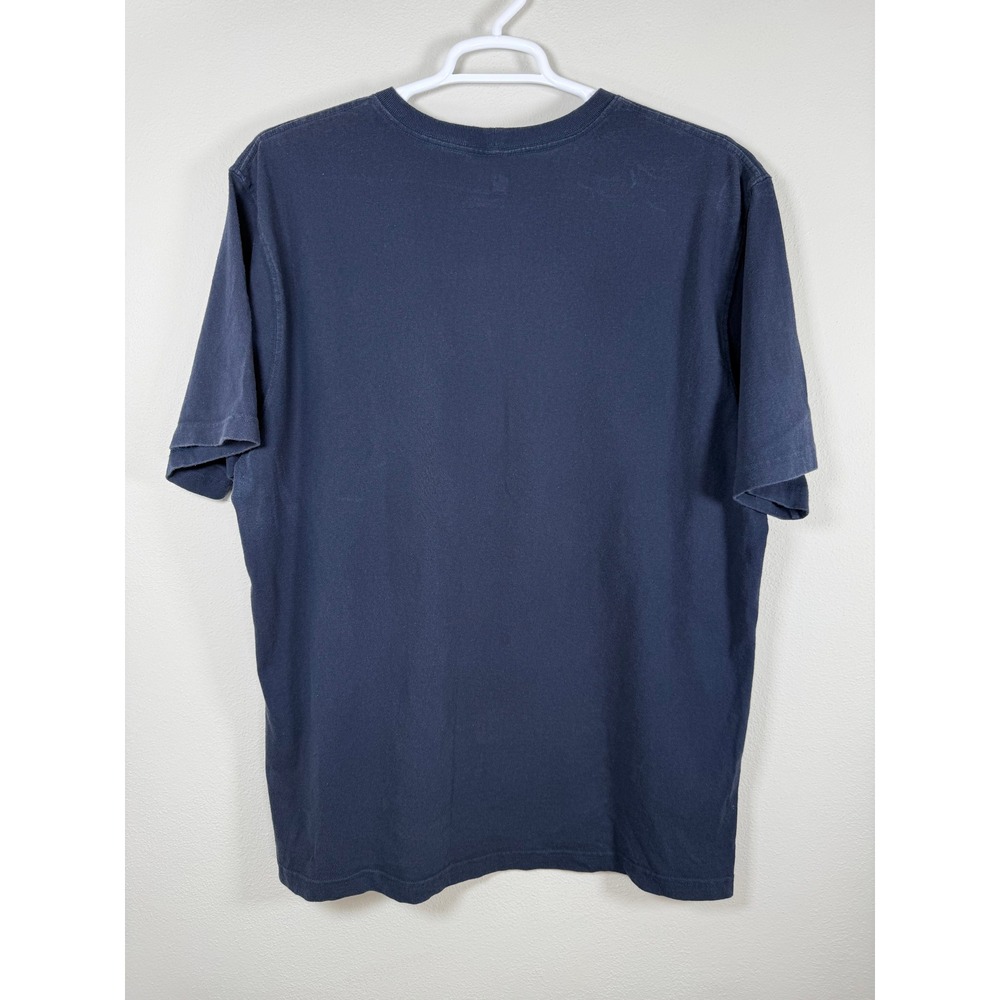 Carhartt Graphic T-Shirt Mens Large Navy Blue Fading Original Fit Logo - Picture 2 of 7